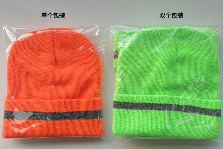 China Factory OEM Custom Winter Acrylic Knitted Outdoor Reflective Beanie Hat