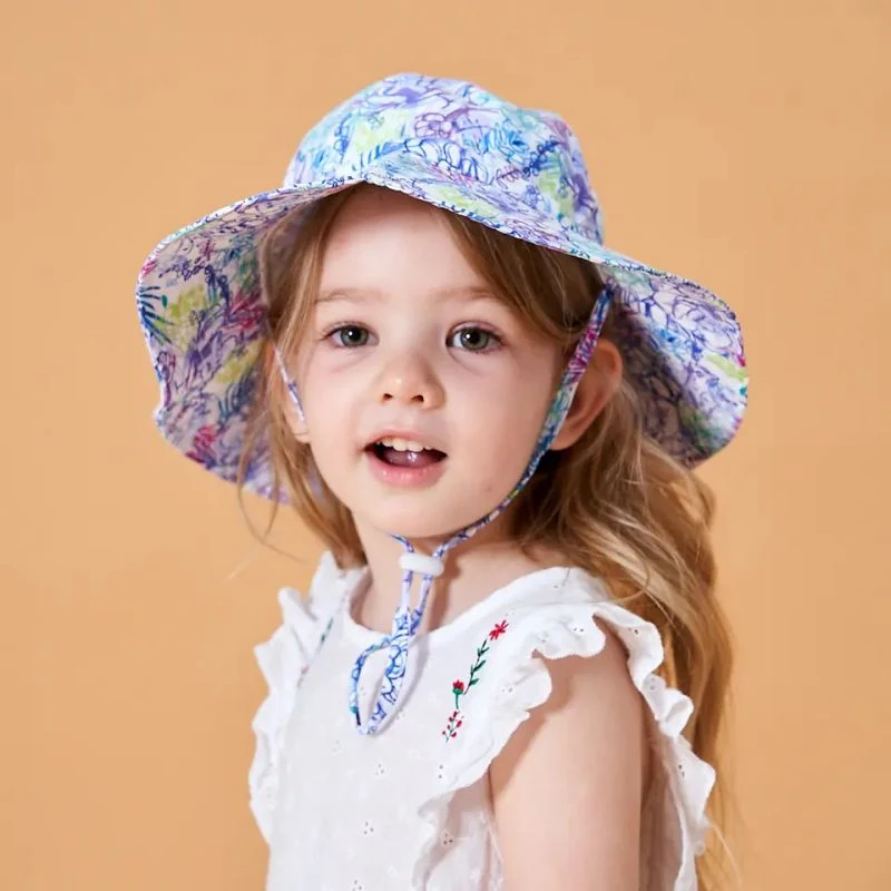 Top Quality Breathable Quick Dry Children&prime;s Basin Hat Sun Protection Lovely Beach Sunshade Bucket Hat