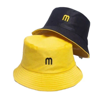 Cheap Two-Sided Fisherman Hat Custom 100% Cotton Adult Reversible Bucket Hat with Logo