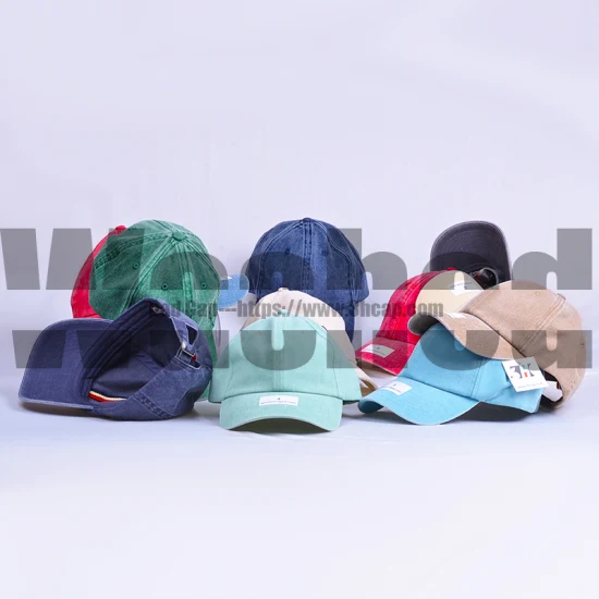 6 Panel Adjustable Plain Vintage Cotton Gorras Custom Blank Unstructured Washed Baseball Caps Dad Caps Hats